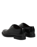 Dolce &amp; Gabbana Black Calf Leather Lace Up Dress Derby Shoes