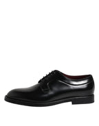 Dolce &amp; Gabbana Black Calf Leather Lace Up Dress Derby Shoes