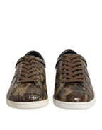 Dolce &amp; Gabbana Brown Exotic Leather Low Top Sneakers Shoes