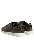 Dolce &amp; Gabbana Brown Exotic Leather Low Top Sneakers Shoes