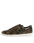 Dolce &amp; Gabbana Brown Exotic Leather Low Top Sneakers Shoes