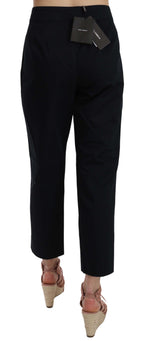 Dolce &amp; Gabbana Black Cropped Front Button Embellished Pants