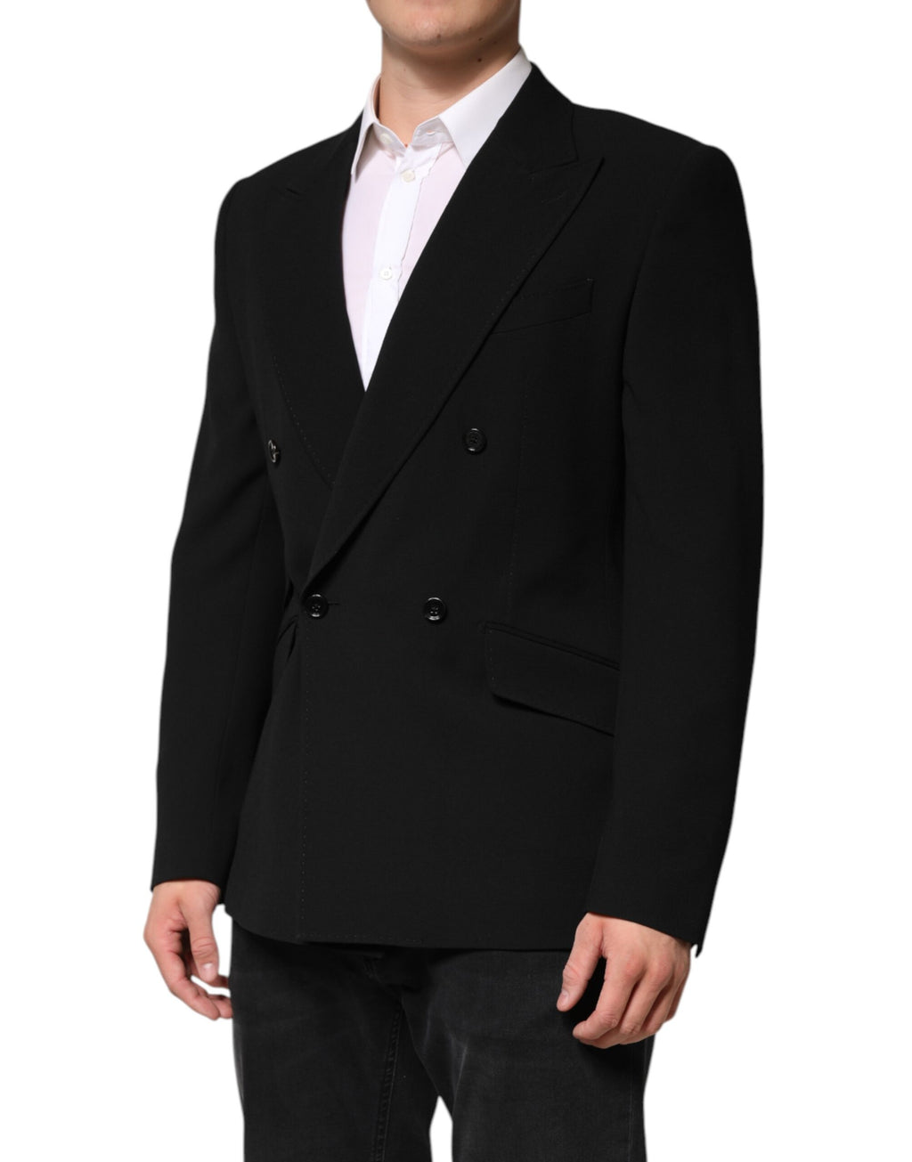 Dolce &amp; Gabbana Black SICILIA Double Breasted Coat Blazer