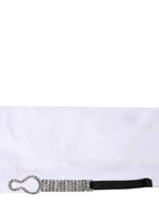 Dolce & Gabbana White Crystal Embellished Collared Shirt Top