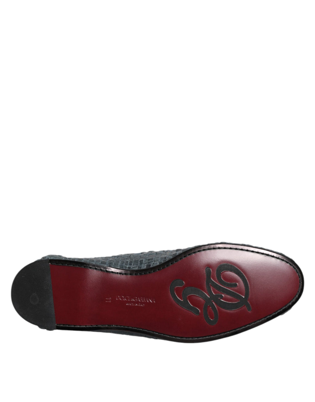 Dolce &amp; Gabbana Blue Woven Raffia Slip On Loafers Shoes