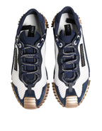 Dolce &amp; Gabbana Blue White Low Top NS1 Men Sneakers Shoes