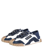 Dolce &amp; Gabbana Blue White Low Top NS1 Men Sneakers Shoes