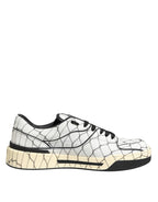 Dolce & Gabbana White Logo Print Low Top Men Sneakers Shoes