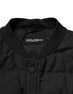 Dolce &amp; Gabbana Black Sleeveless Parka Logo Plaque Jacket