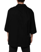 Dolce &amp; Gabbana Black Short Sleeve Button Men Casual Shirt