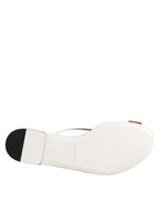 Dolce &amp; Gabbana Red White KEIRA Flower Leather Sandals Shoes