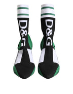 Dolce & Gabbana Green Stretch Sock Style Ankle Boots Shoes
