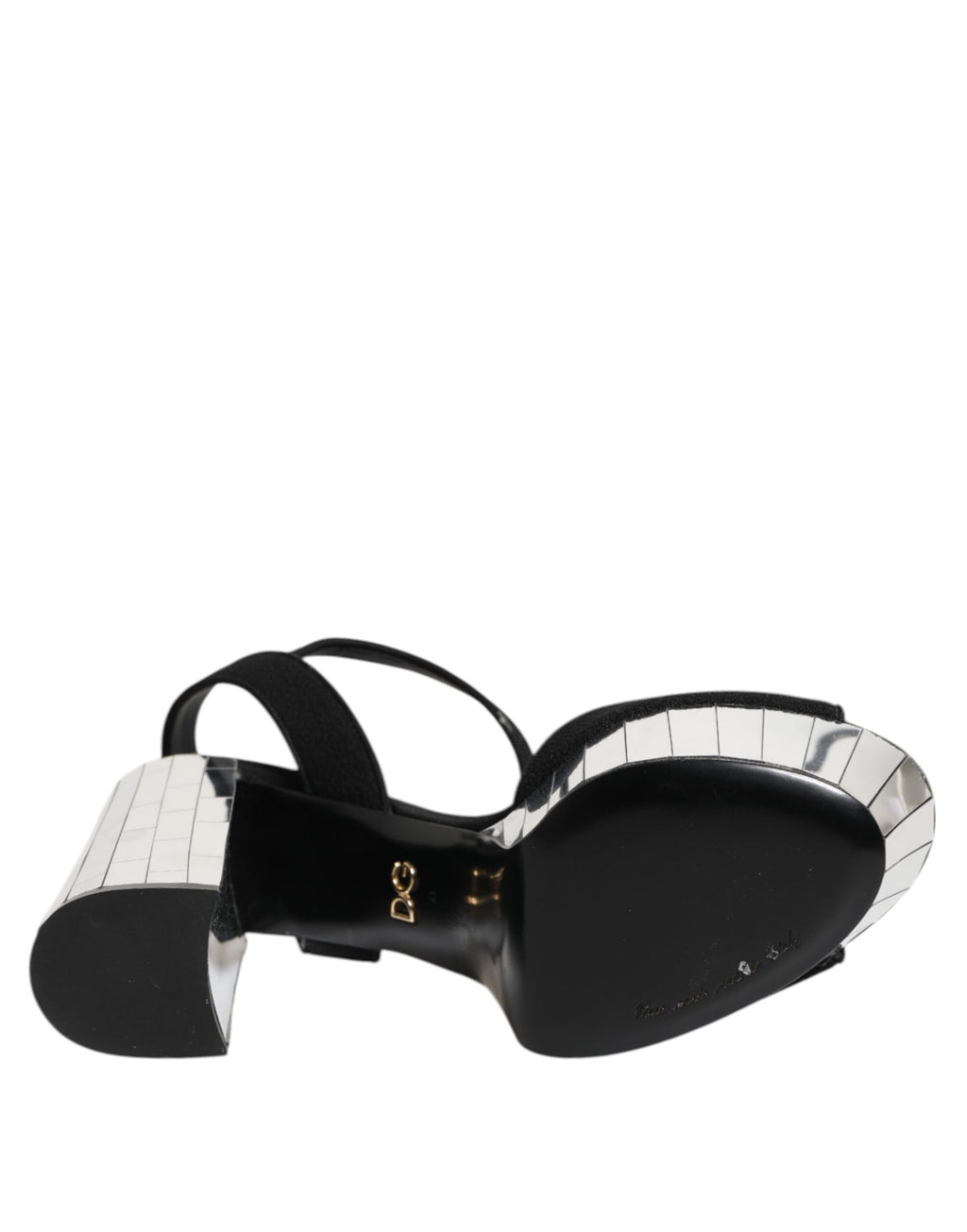 Dolce &amp; Gabbana Black Crystal Ankle Strap Keira Sandal Shoes