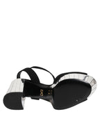 Dolce &amp; Gabbana Black Crystal Ankle Strap Keira Sandal Shoes