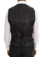 Dolce & Gabbana Gray Patterned Wool 3 Piece Slim Suit