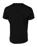 Dolce &amp; Gabbana Black Eye Print Cotton Men Crew Neck T-shirt