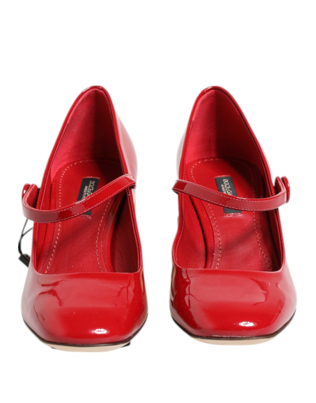 Dolce &amp; Gabbana Red Leather DG Logo Heels Sandals Shoes