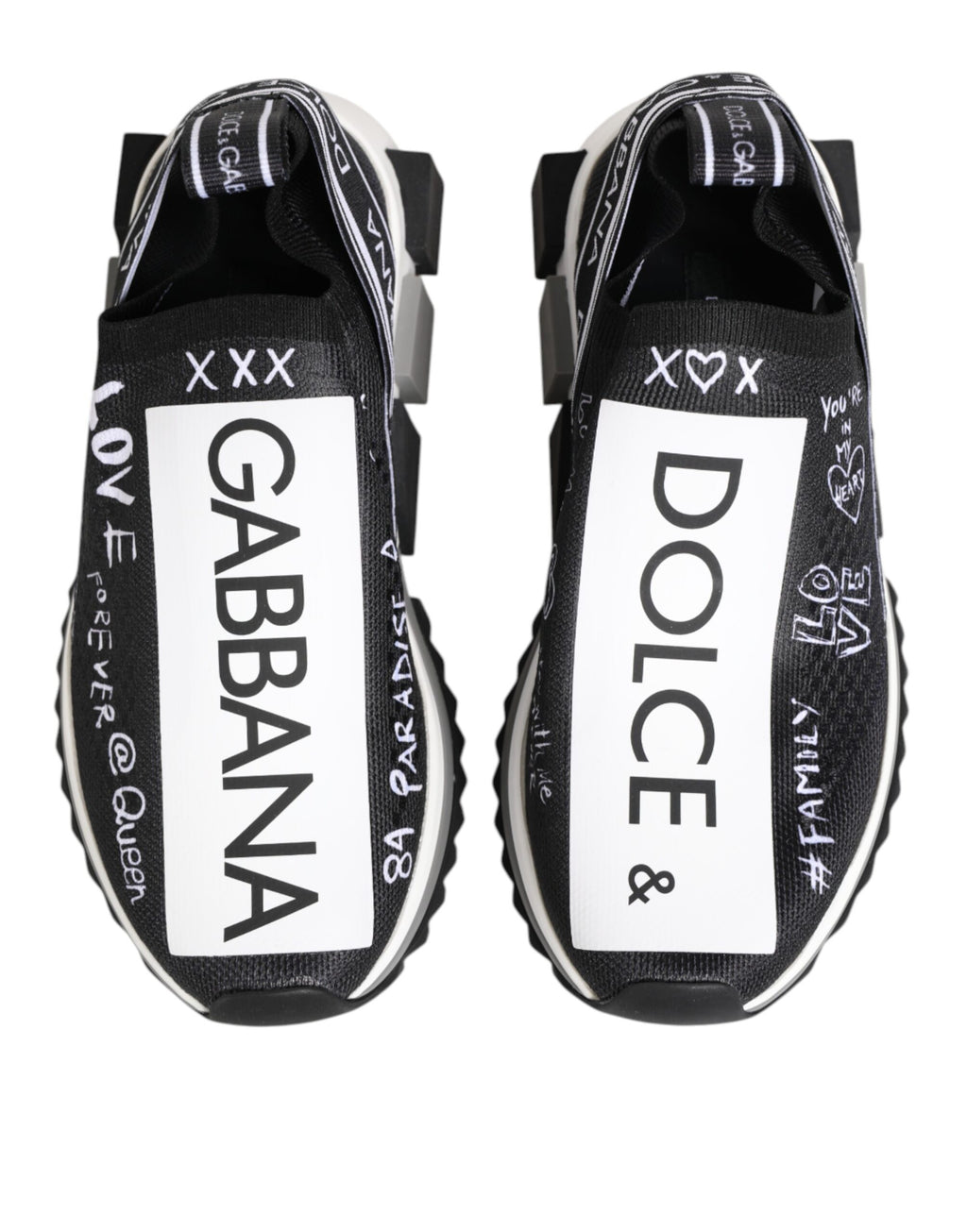 Dolce &amp; Gabbana Black White Sorrento Low Top Sneakers Shoes