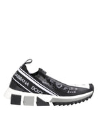 Dolce &amp; Gabbana Black White Sorrento Low Top Sneakers Shoes