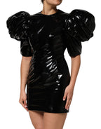 Dolce &amp; Gabbana Black Bodycon Sheath Puff Sleeve Mini Dress