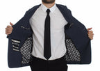 Dolce &amp; Gabbana Blue Cotton Stretch Casual Blazer