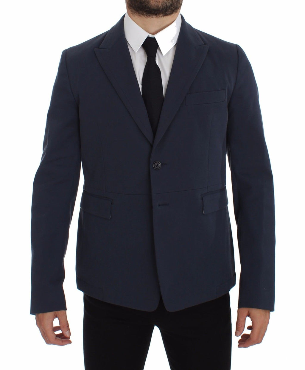 Dolce &amp; Gabbana Blue Cotton Stretch Casual Blazer