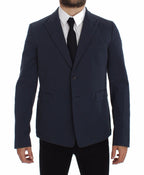 Dolce &amp; Gabbana Blue Cotton Stretch Casual Blazer