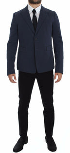 Dolce &amp; Gabbana Blue Cotton Stretch Casual Blazer