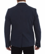 Dolce &amp; Gabbana Blue Cotton Stretch Casual Blazer