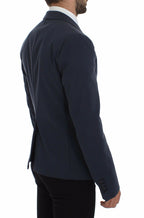 Dolce &amp; Gabbana Blue Cotton Stretch Casual Blazer