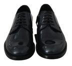 Dolce &amp; Gabbana Blue Leather Derby Dress Formal Shoes
