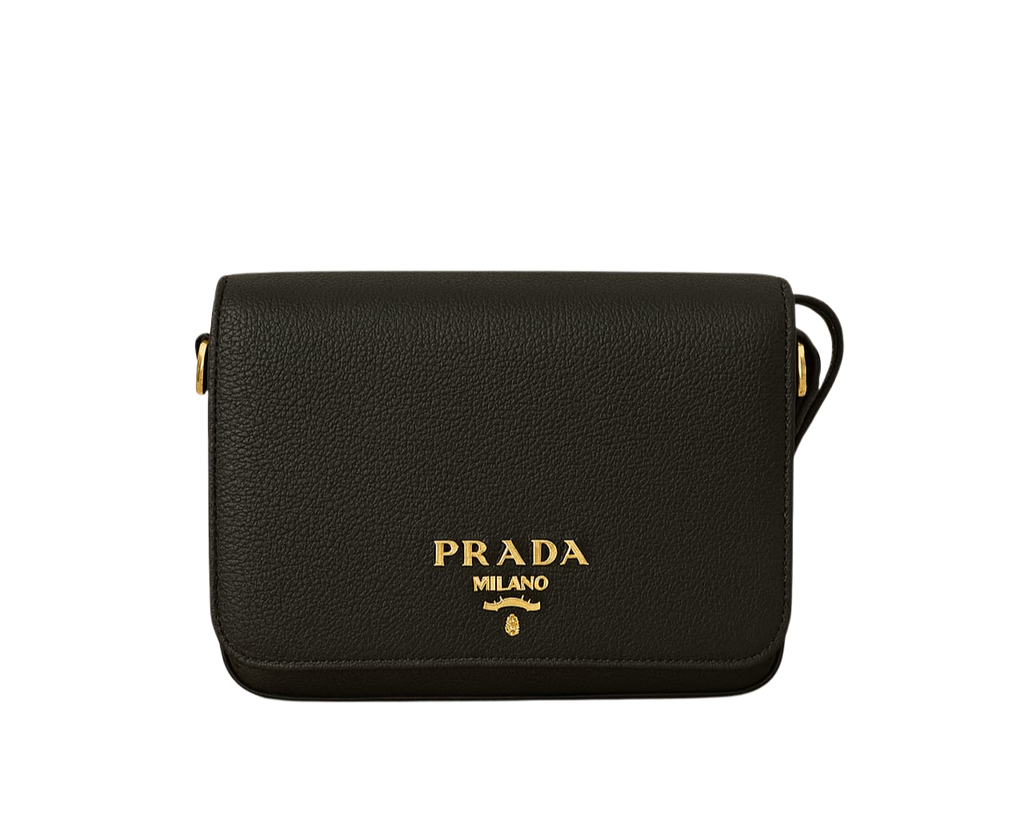 Borsa Prada a tracolla in pelle nera