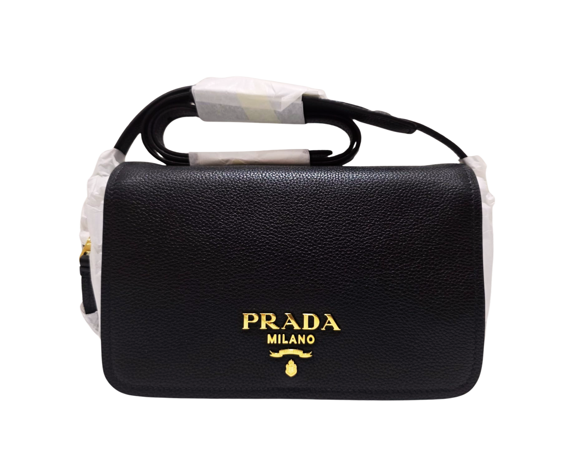 Borsa Prada a tracolla in pelle nera