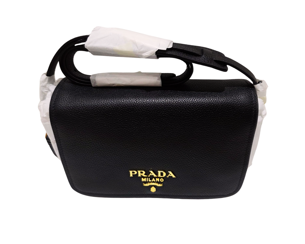 Borsa Prada a tracolla in pelle nera