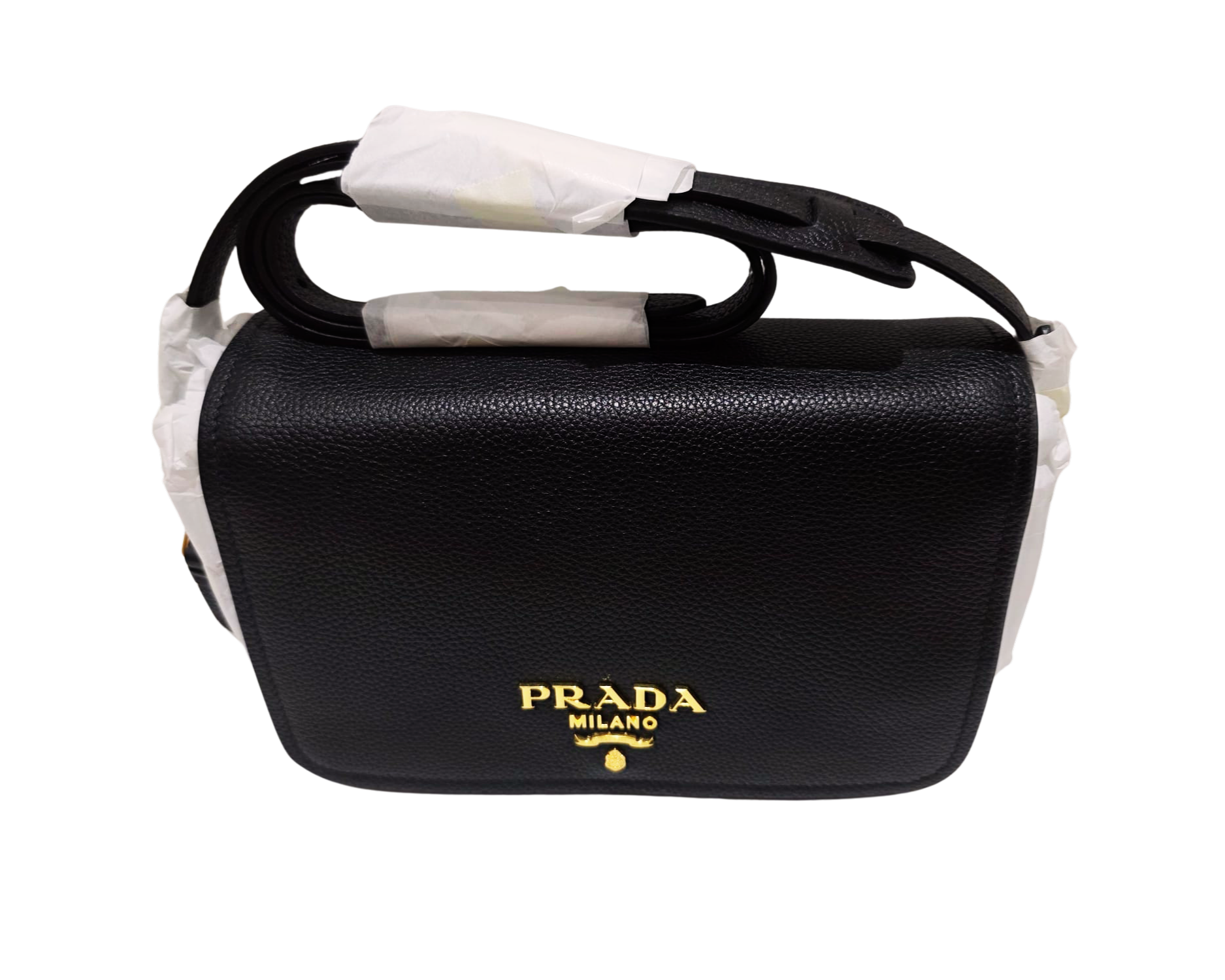 Borsa Prada a tracolla in pelle nera